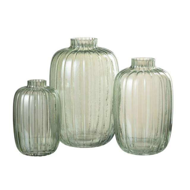 J-Line Vaas strepen glas large 30347 large