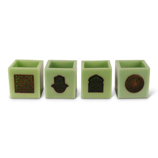Safaary Marokkaanse kaarslichthouder Ø 12 x 12cm-vierkant patroon SFKSWH00083 large