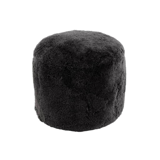 J-Line Poef rond schapenvel donker 18039 large