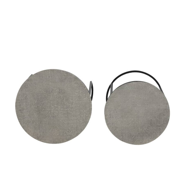 Light & Living Bijzettafel relief antiek lood s2 rengo Ø 49 x 52cm 6739019 large
