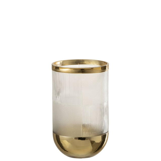 J-Line Vaas cylinder motief glas transparant small 28901 large