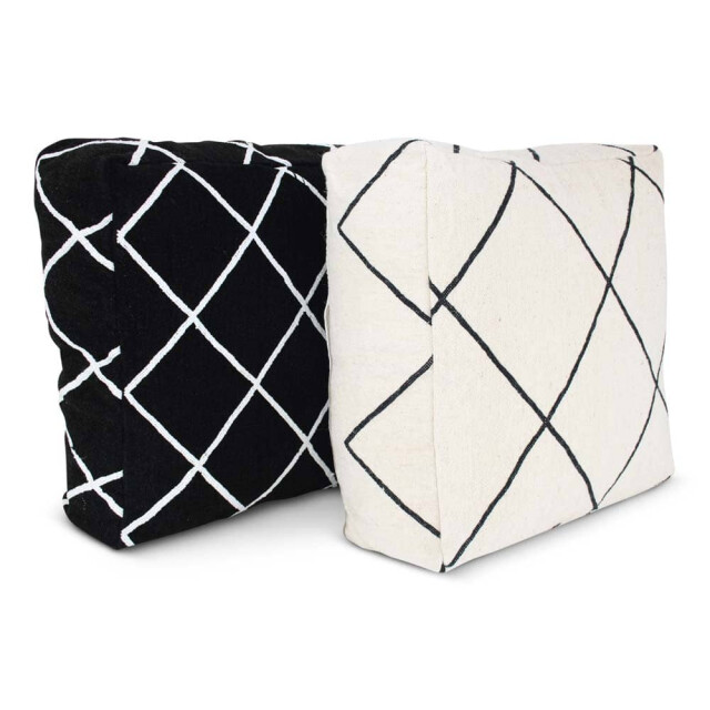 Safaary Marokkaanse kelim poef zebra SFMRPF00086 large
