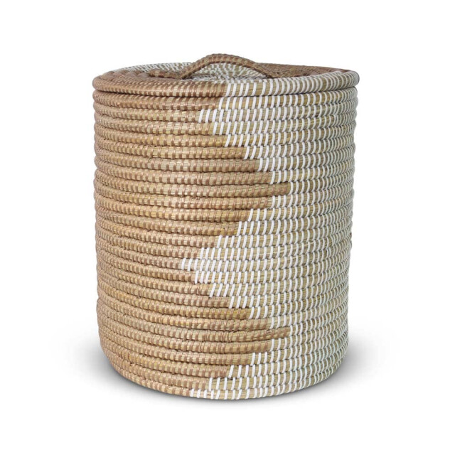 Safaary Wasmand met deksel van zeegras -wit HHRB0395 large