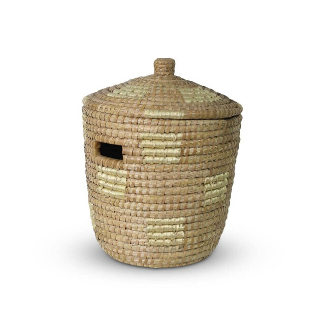 Safaary Rieten wasmand met deksel van zeegras naturel - HHRB0420 large