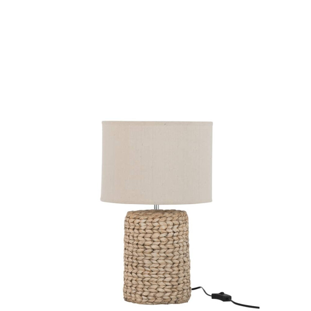 J-Line Lampvoet met kap dik vlecht beton katoen naturel s 85255 large