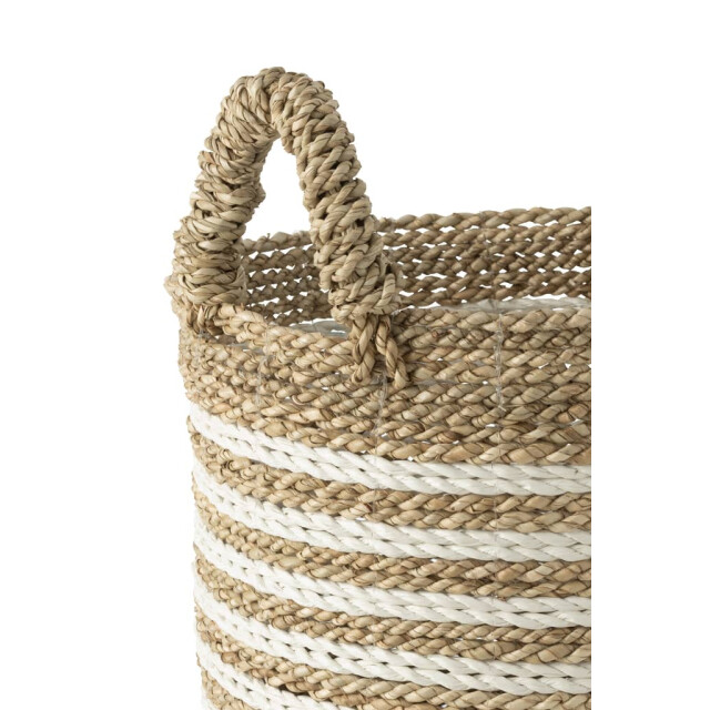 J-Line Manden gestreept raffia wit naturel (3-delig) 30976 large