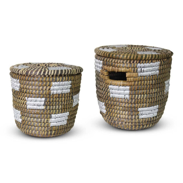 Safaary Opbergmand met deksel van zeegras 2-delig HHRB0420-2 large