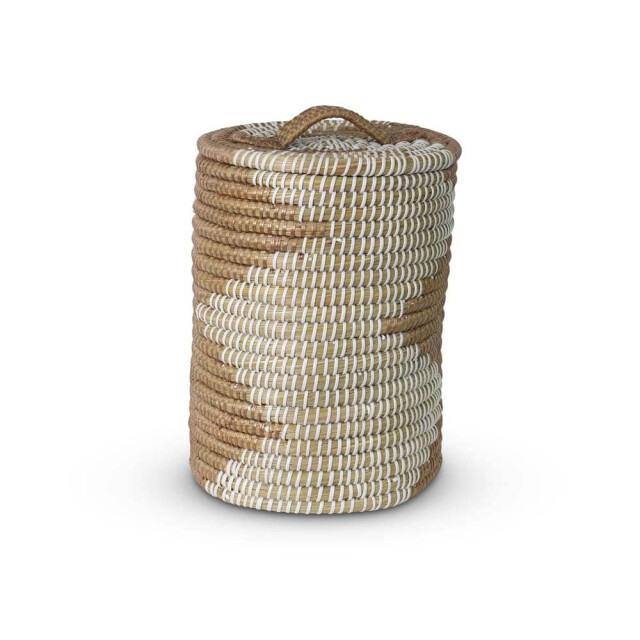 Safaary Wasmand met deksel van zeegras -wit HHRB0395 large