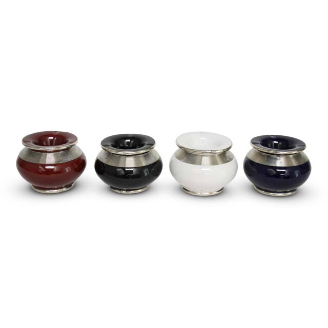 Safaary Marokkaanse asbak met metaal sierband rood Ø 12 x 9cm SFMRKAB00003 large