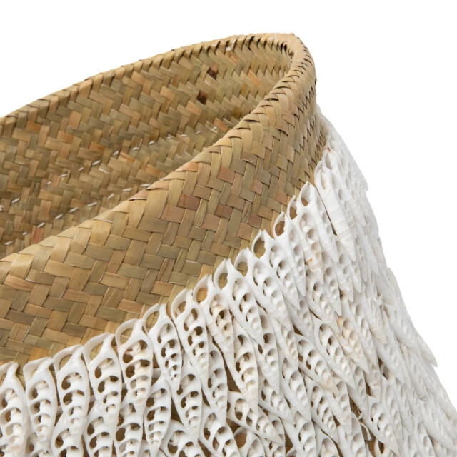 Bazar Bizar Pandan schelp opbergmand naturel wit BAEX008NW large