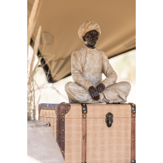 J-Line Indiase figuur zittend poly beige- medium 11613 large