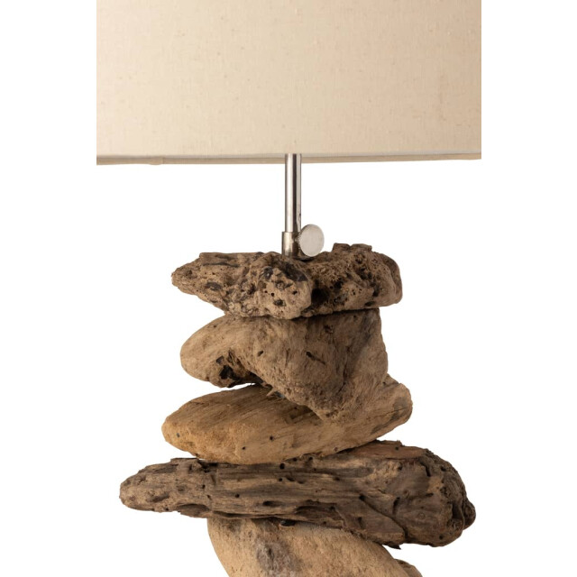 J-Line Lamp met kap drijfhout naturel beige small 10836 large