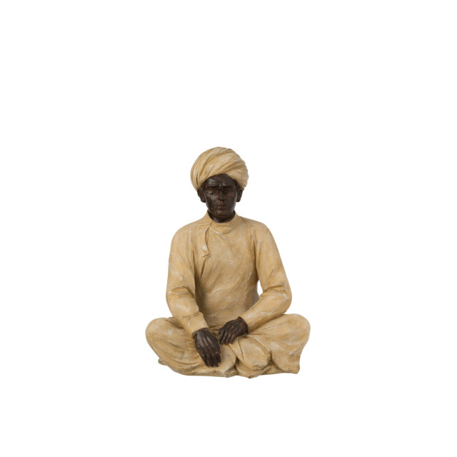 J-Line Indiase figuur zittend poly beige- medium 11613 large