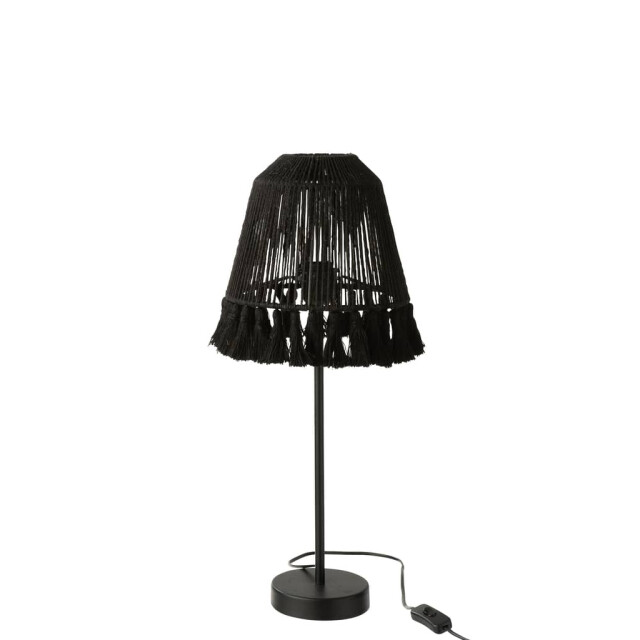 J-Line Tafellamp mila jute zwart 30965 large