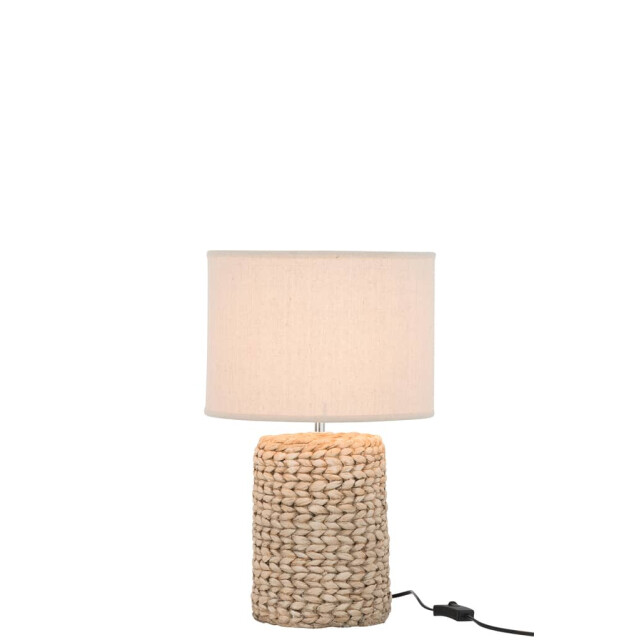 J-Line Lampvoet met kap dik vlecht beton katoen naturel s 85255 large