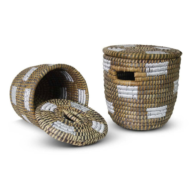 Safaary Opbergmand met deksel van zeegras 2-delig HHRB0420-2 large