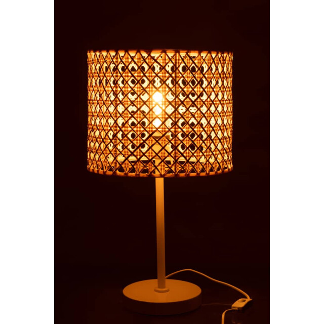 J-Line Tafellamp bamboe metaal naturel wit roma 20972 large