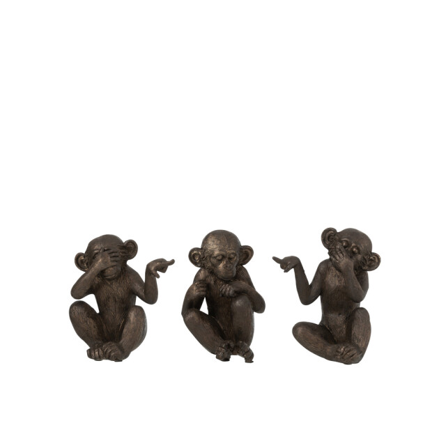 J-Line Aap horen-zien-zwijgen poly small (3-delig) 11620 large