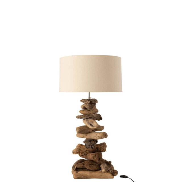 J-Line Lamp met kap drijfhout naturel beige small 10836 large
