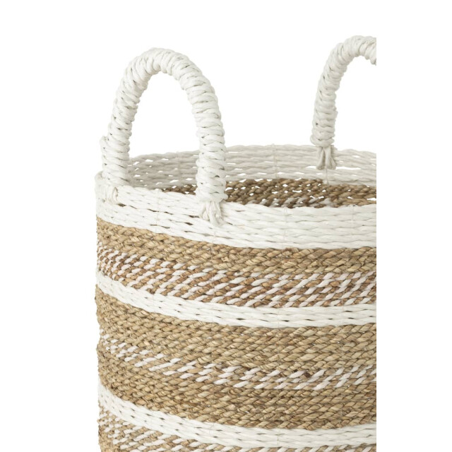 J-Line Manden raffia wit-naturel caro (3-delig) 30977 large