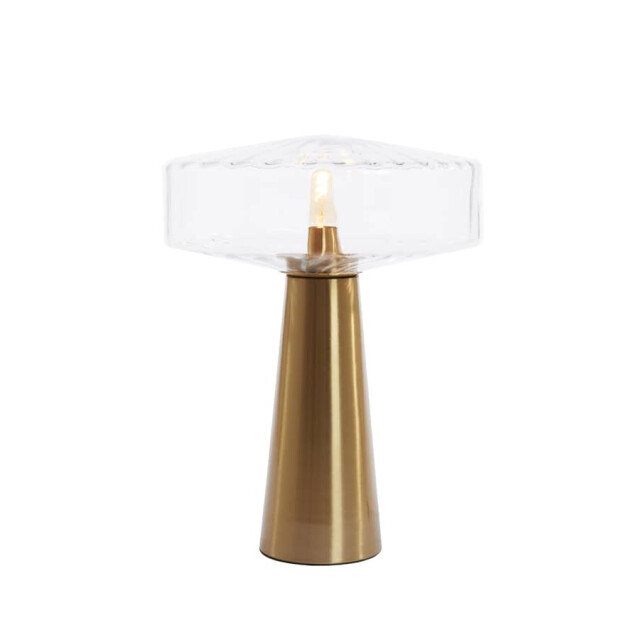 Light & Living Tafellamp glas helder pleat Ø 40 x 53cm 1882296 large
