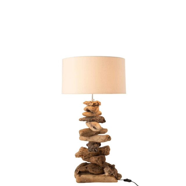 J-Line Lamp met kap drijfhout naturel beige small 10836 large