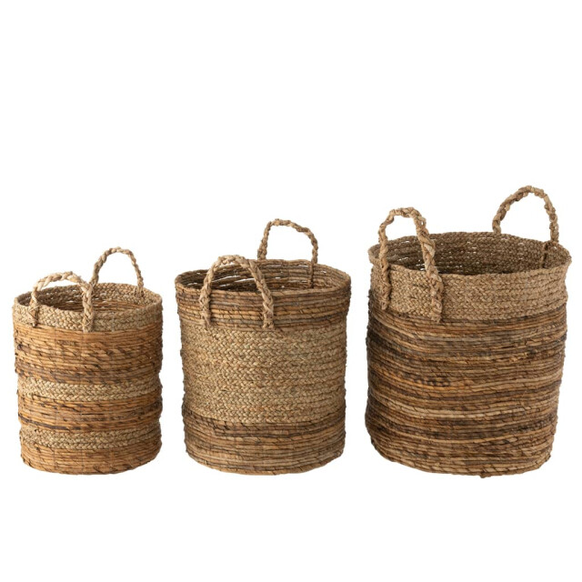 J-Line Manden raffia naturel lucie (3-delig) 30981 large