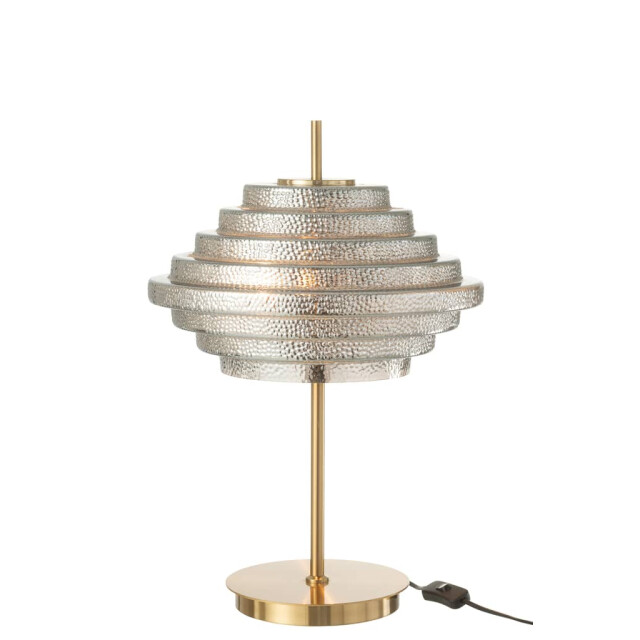 J-Line Tafellamp led metaal rookglas 37814 large