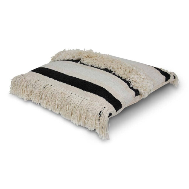 Safaary Marokkaanse kussen ivoor-zwart 50 x 50cm SFSRKUS00037 large