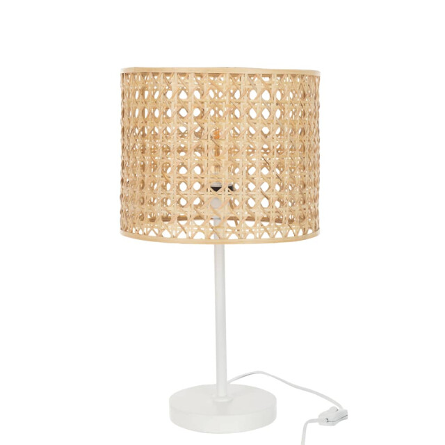 J-Line Tafellamp bamboe metaal naturel wit roma 20972 large