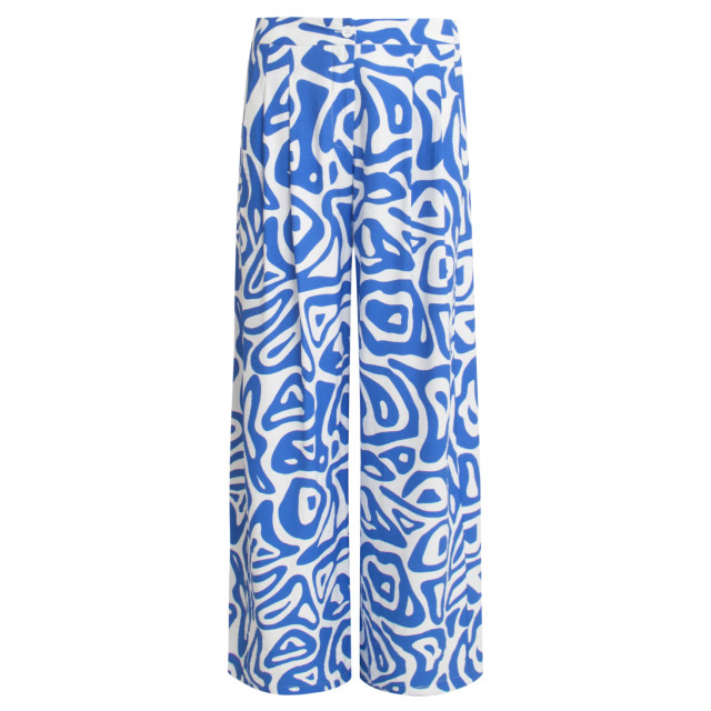 Smashed Lemon 25004 wijde broek met blauwe en witte abstracte print 25004-650-000 large