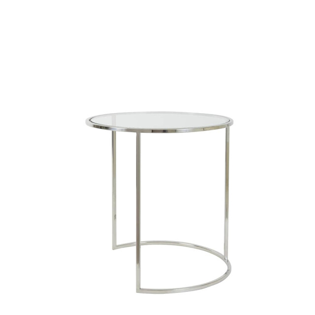Light & Living Bijzettafel nikkel glas s2 duarte Ø 50 x 52cm 6724919 large