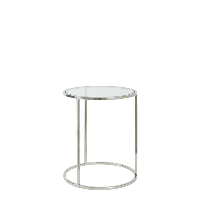 Light & Living Bijzettafel nikkel glas s2 duarte Ø 50 x 52cm 6724919 large