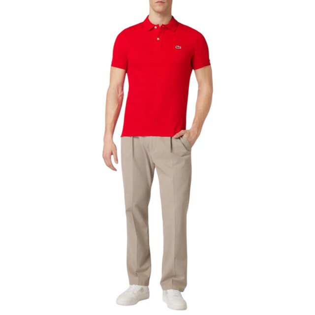 Lacoste Polo met labelpatch Lacoste Rood Polo Met Labelpatch large