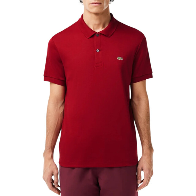 Lacoste Bordeaux polo met label-detail Lacoste Bordeaux Polo Met Label-detail large