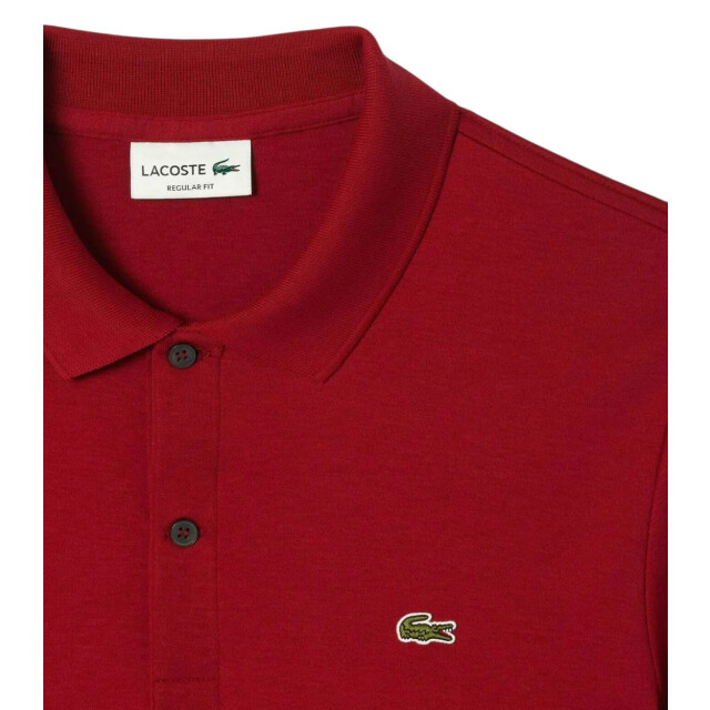 Lacoste Bordeaux polo met label-detail Lacoste Bordeaux Polo Met Label-detail large