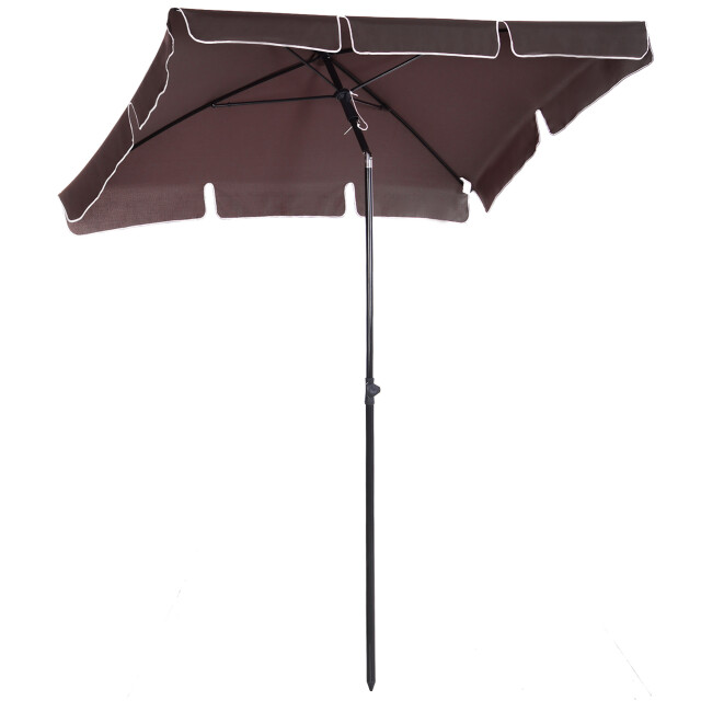 4goodz Kantelbare parasol met volant rechthoekig 198x130x245 cm - 3068183 large