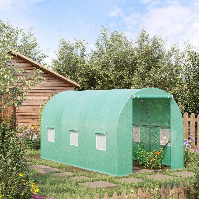 4goodz Tunnelserre kweekkas 395x195x190 cm gaasplastic met raam 3068188 large