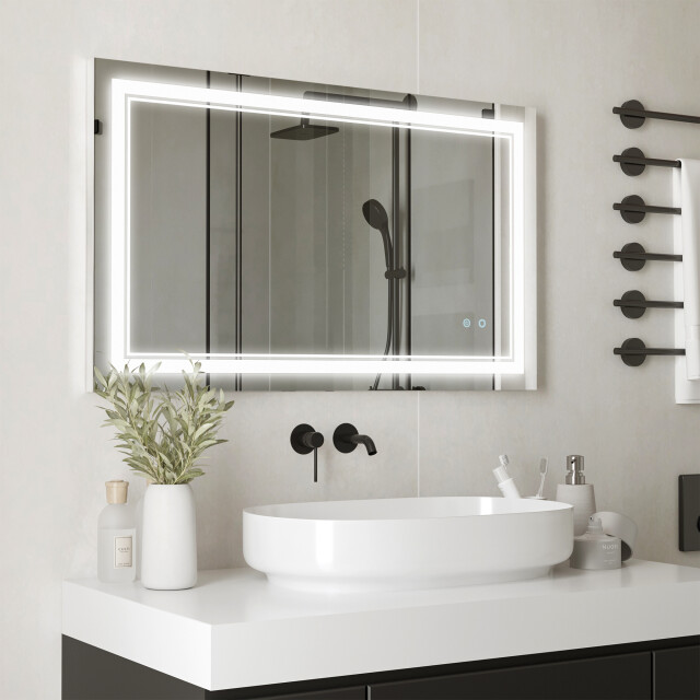 4goodz Badkamerspiegel met led verlichting 100x60 cm 834-389v90 3068201 large
