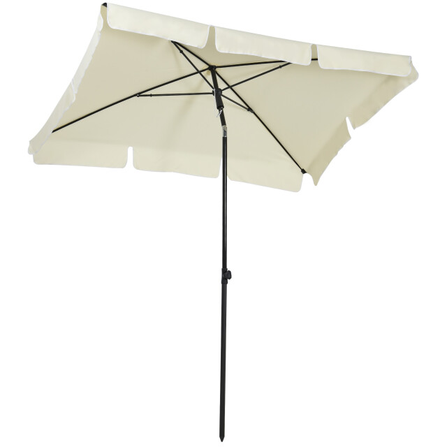 4goodz Kantelbare parasol met volant rechthoekig 198x130x245 cm creme 3068182 large
