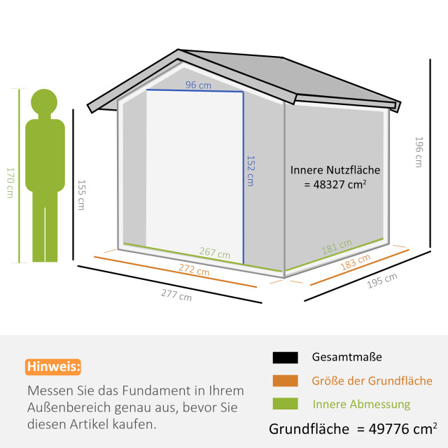 4goodz Gereedschapsschuur metaal tuinkast weerbestendig 277x195x192 cm - 3068180 large