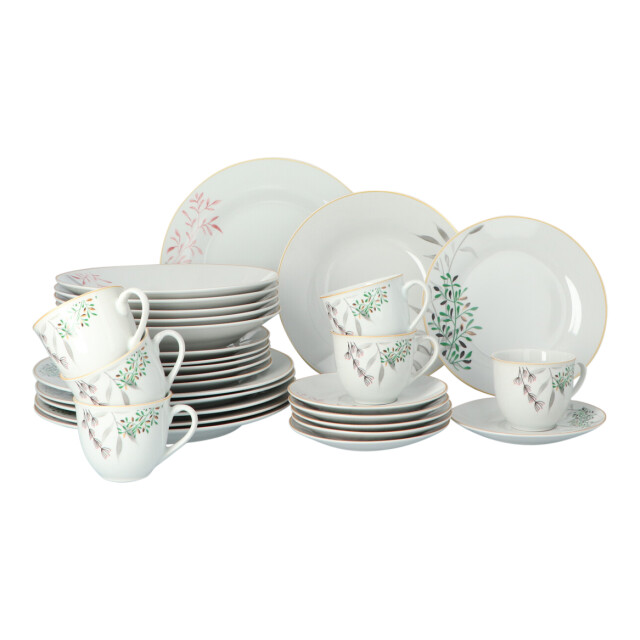 Maxime Home Porseleinen servies aurelie servies 6 persoons 30-delig plant dessin 3047603 large