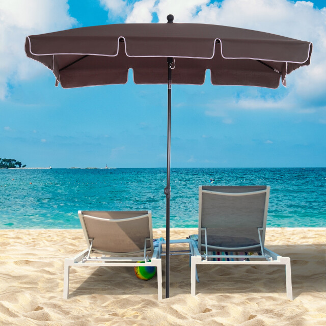 4goodz Kantelbare parasol met volant rechthoekig 198x130x245 cm - 3068183 large