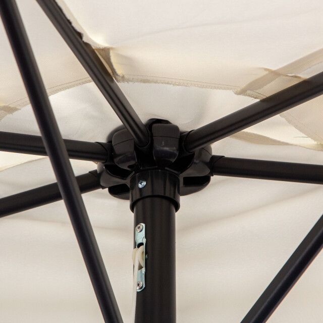 4goodz Halfronde aluminium parasol met zwengel 84d-008cw - 3068181 large