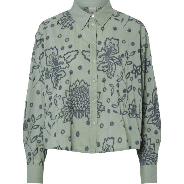 Y.A.S Yasrimis ls shirt s. iceberg green/grisai 26037277-292997001 large