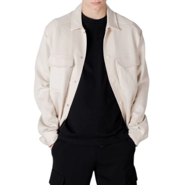 Antony Morato Beige regular fit overhemd jas met zakken Antony Morato Beige Regular Fit Overhemd Jas Met Zakken large