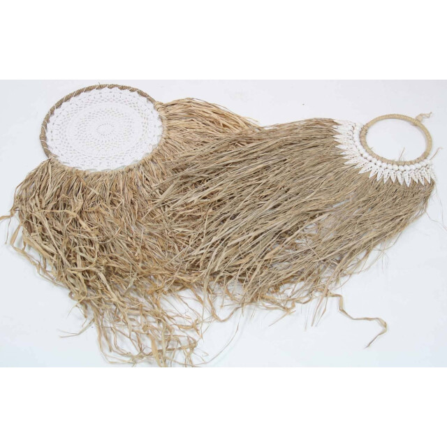 Safaary Wandhanger raffia waaier naturel zeegras SFWDMD00019 large