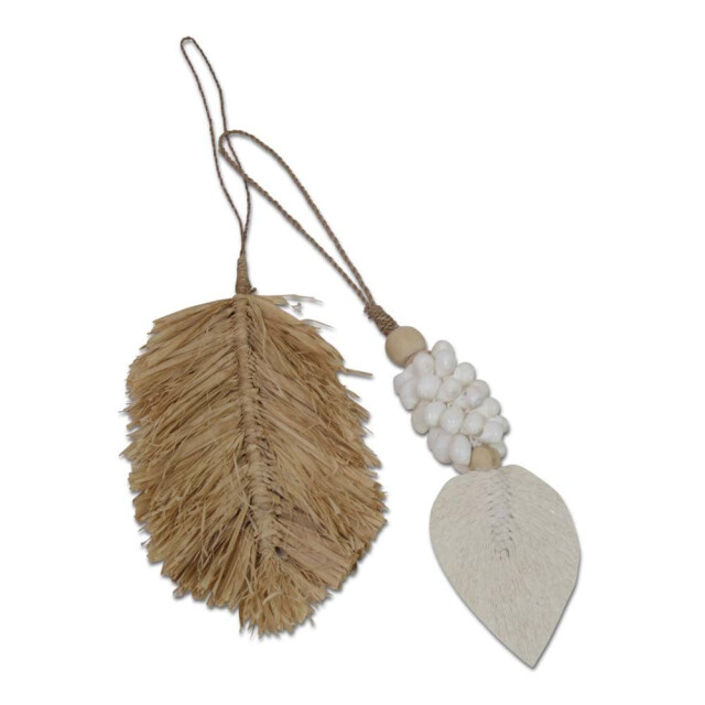 Safaary Raffia hanger tassel shell SFWDMD00022 large