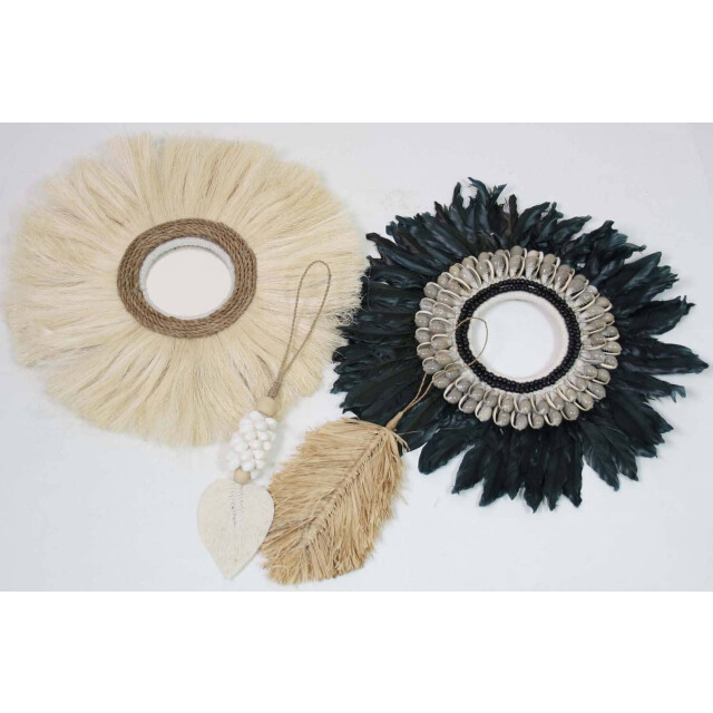Safaary Raffia hanger tassel shell SFWDMD00022 large