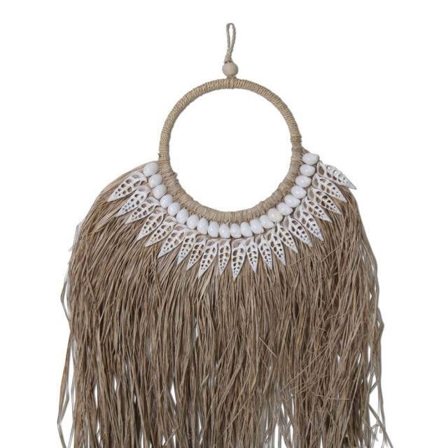 Safaary Wandhanger raffia waaier shell naturel SFWDMD00020 large